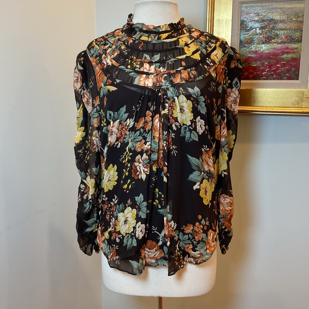 Veronica Beard Ares Silk Floral Blouseβ NWT - Picture 2 of 9